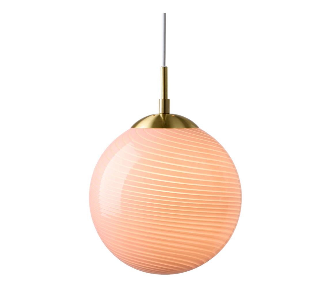 Halo Design 748372 - Závesný luster CANDY 1xE27/25W/230V priemer 20 cm ružová/mosadz 748372