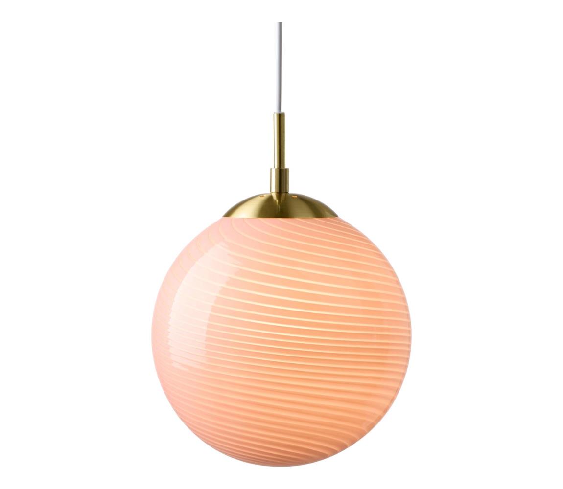 Halo Design 748488 - Závesný luster na lanku CANDY 1xE27/25W/230V pr. 25 cm ružová/mosadz 748488