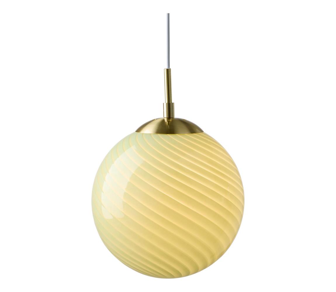 Halo Design 748525 - Závesné svietidlo na lankách CANDY 1xE27/25W/230V pr. 25 cm zelená/mosadz 748525