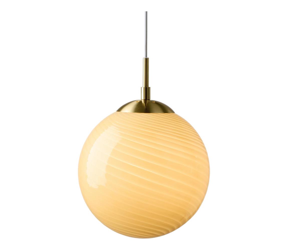 Halo Design 748587 - Závesný luster na kábli CANDY 1xE27/25W/230V pr. 30 cm béžová/mosadz 748587