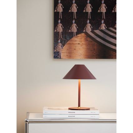 Halo Design 800834 - LED stmievateľná vonkajšia nabíjateľná stolová lampa HYGGE LED/3W/4000 mAh IP54 bordová