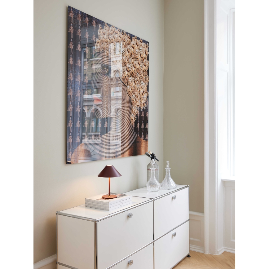 Halo Design 800834 - LED stmievateľná vonkajšia nabíjateľná stolová lampa HYGGE LED/3W/4000 mAh IP54 bordová