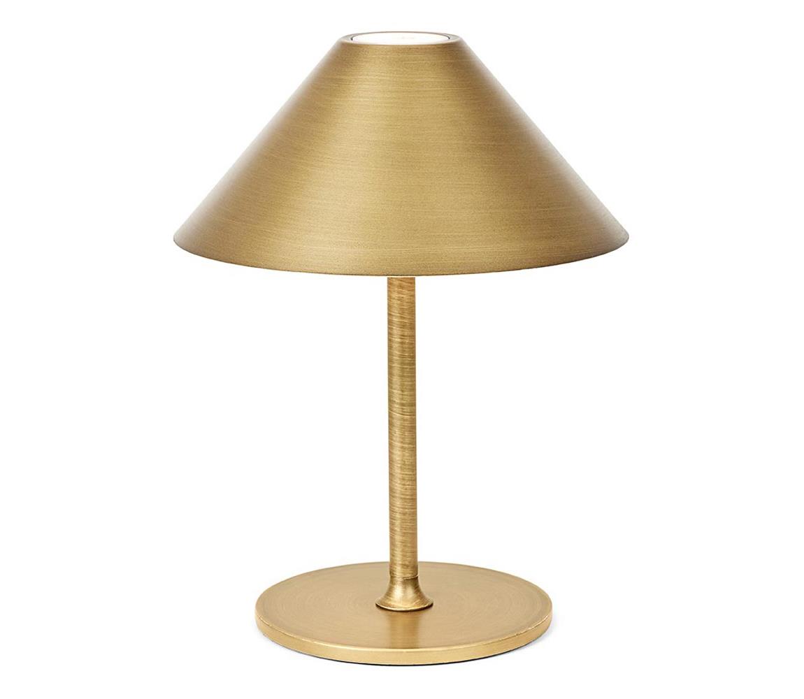 Halo Design 800841 – stmievateľná nabíjateľná LED stolová lampa HYGGE, 3 W, 4000 mAh, IP54, mosadz 800841