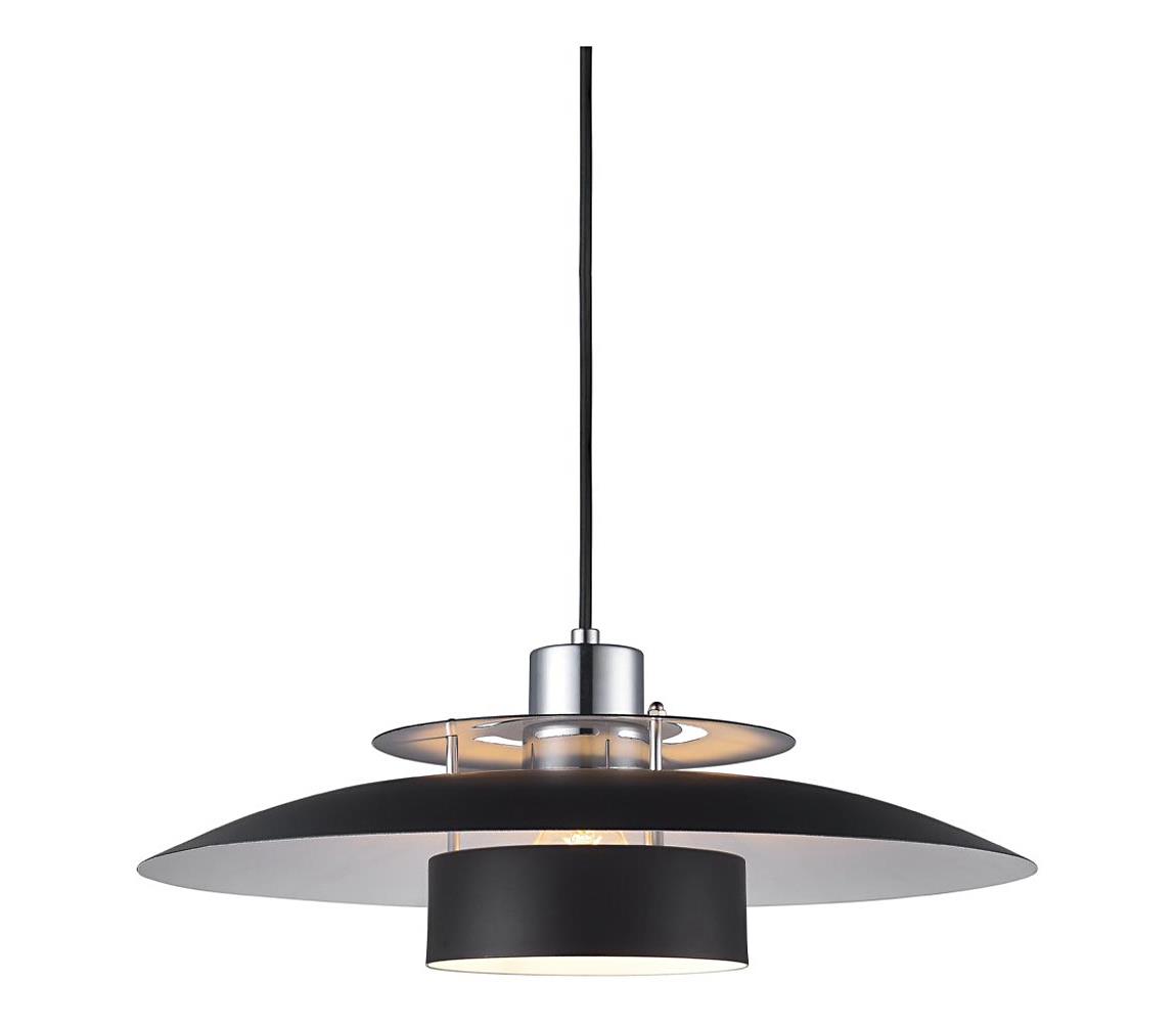 Halo Design 990259 - Závesný luster SORUP 1xE27/40W/230V pr. 40 cm čierna/lesklý chróm 990259
