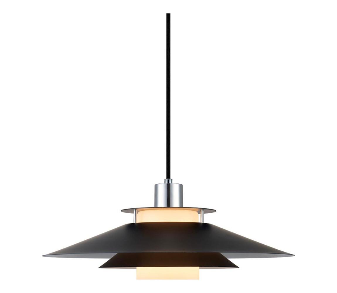 Halo Design 990808 - Závesný luster na lane RIVOLI 1xE27/40W/230V pr. 40 cm čierna/lesklý chróm 990808