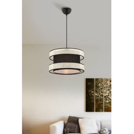 HALO závesná lampa 1xE27/60W/230V čierna/krémová