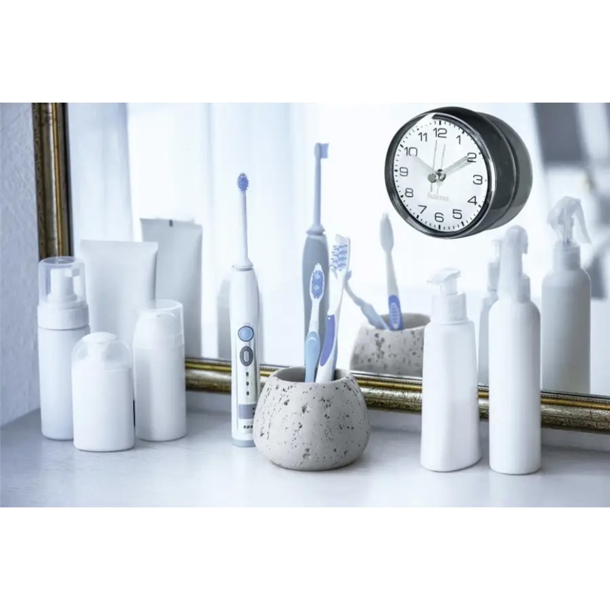 Hama - Kúpeľňové hodiny s prísavkou 1xAAA IPX4 čierna