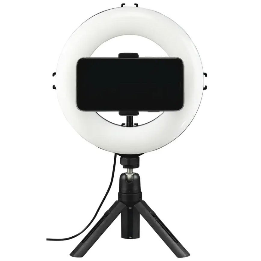 Hama - LED Stmievateľné kruhové svetlo so statívom LED/7,7W/5V pr. 21 cm + diaľkové ovládanie