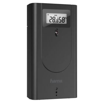 Hama - Meteostanica s LCD displejom a budíkom 3xAAA čierna