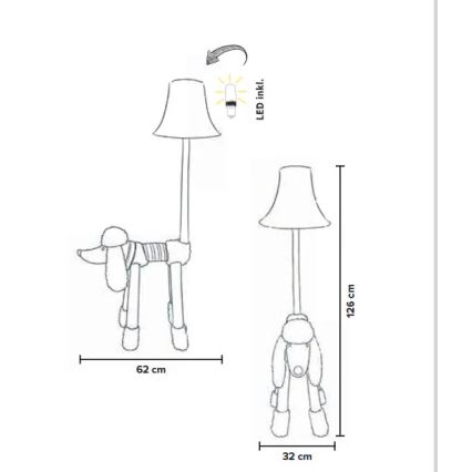 Happy Lamps - LED Detská stojacia lampa BELLO LED/5,4W/230V pudlík