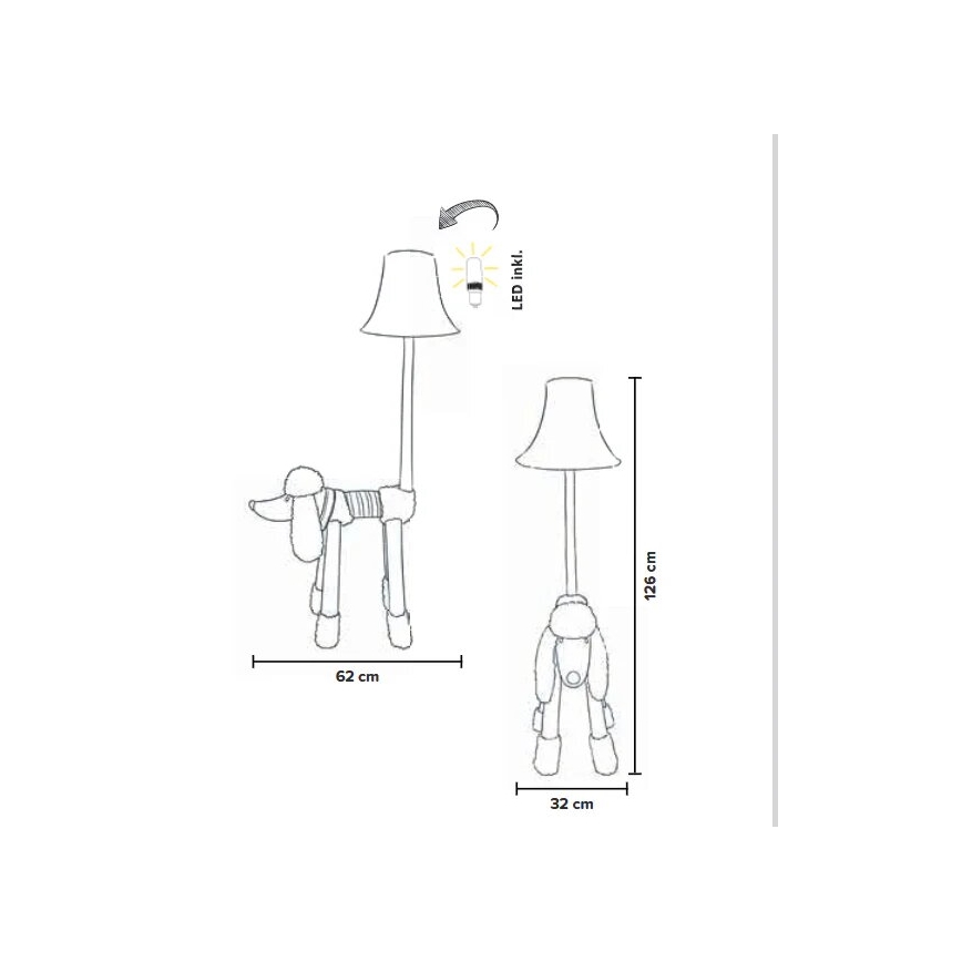 Happy Lamps - LED Detská stojacia lampa BELLO LED/5,4W/230V pudlík
