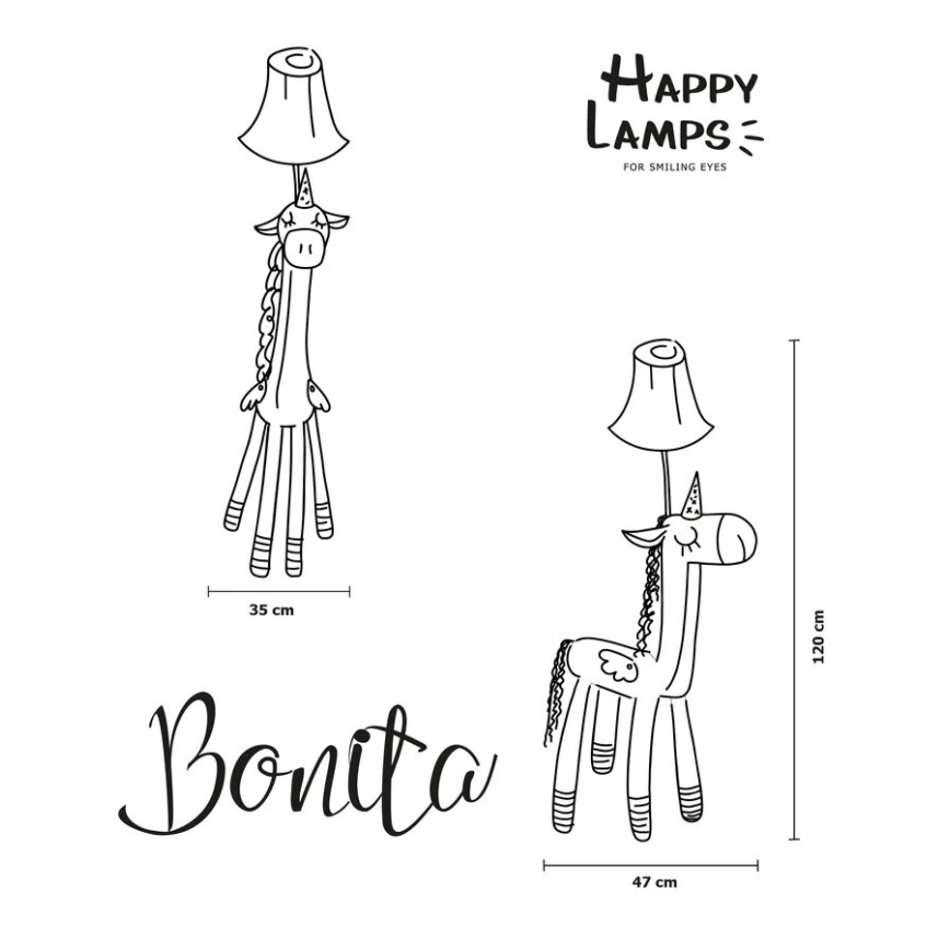 Happy Lamps - LED Detská stojacia lampa BONITA LED/5,4W/230V jednorožec