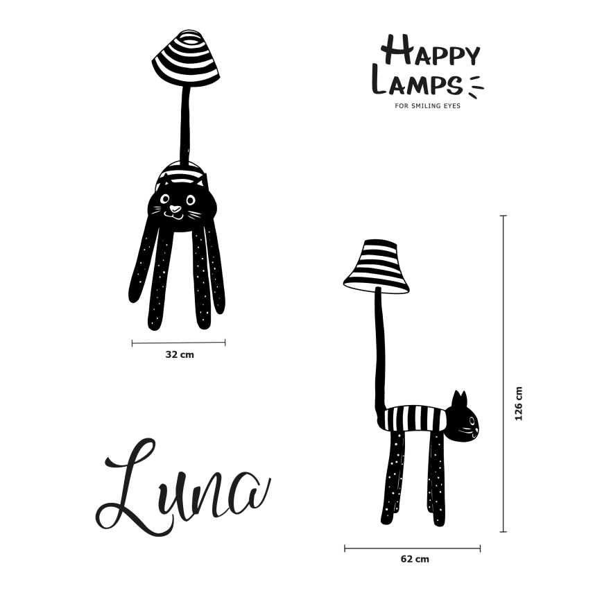 Happy Lamps - LED Detská stojacia lampa LUNA LED/5,4W/230V mačka