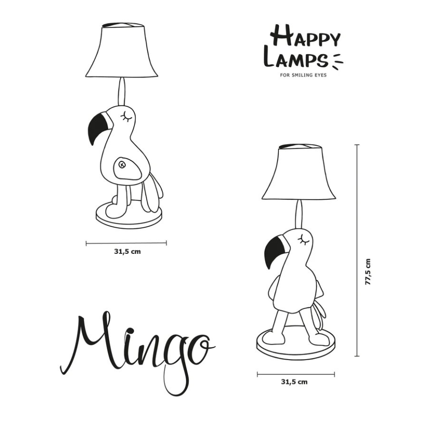 Happy Lamps - LED Detská stojacia lampa MINGO LED/5,4W/230V plameniak