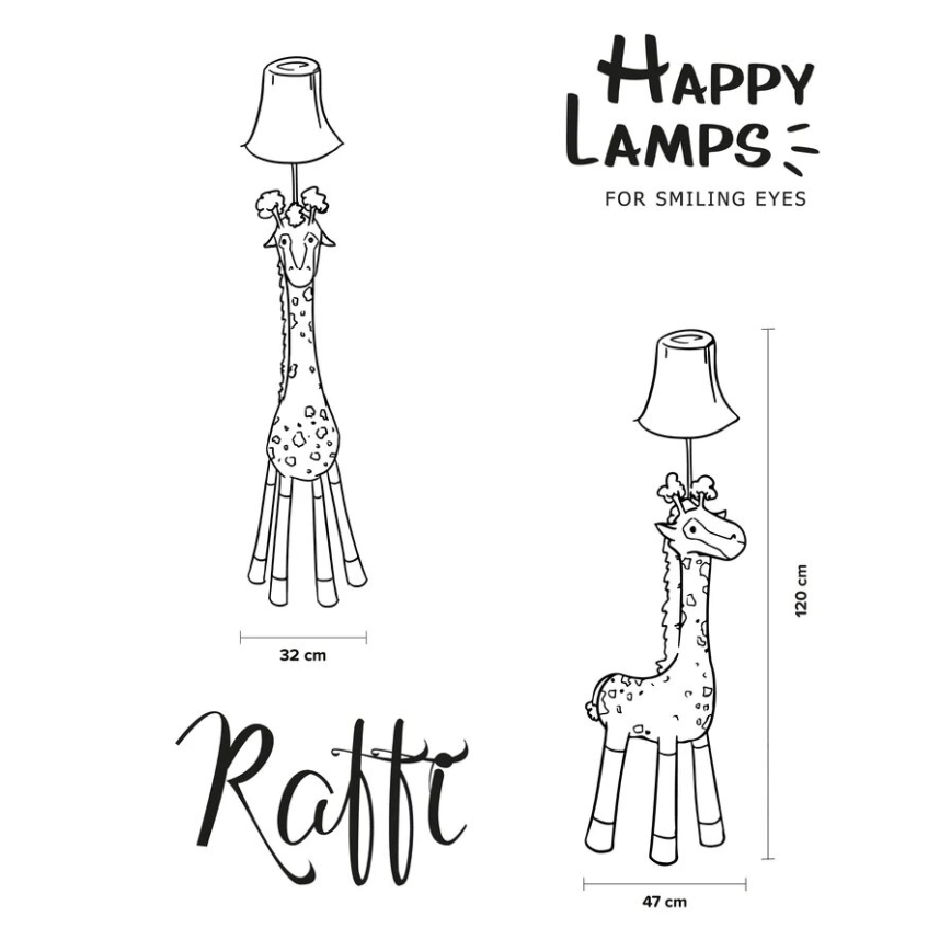 Happy Lamps - LED Detská stojacia lampa RAFFI LED/5,4W/230V žirafa