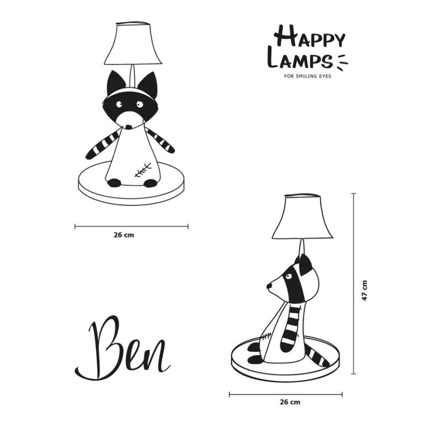 Happy Lamps - LED Detská stolná lampa BEN LED/5,4W/230V medvedík čistotný