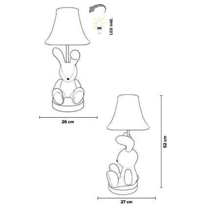 Happy Lamps - LED Detská stolná lampa BENNY LED/5,4W/230V zajačik