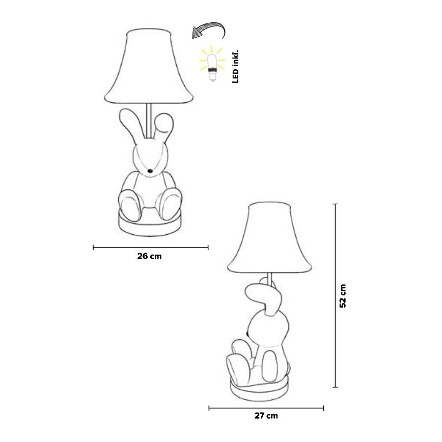 Happy Lamps - LED Detská stolná lampa BENNY LED/5,4W/230V zajačik