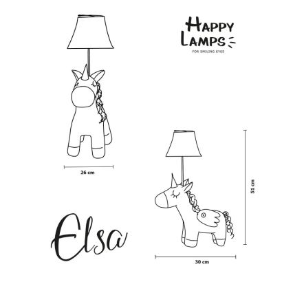 Happy Lamps - LED Detská stolná lampa ELSA LED/5,4W/230V jednorožec