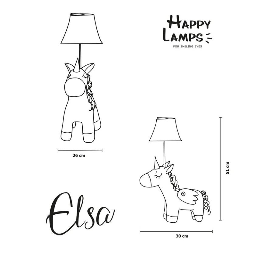 Happy Lamps - LED Detská stolná lampa ELSA LED/5,4W/230V jednorožec