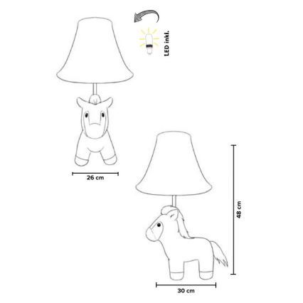 Happy Lamps - LED Detská stolná lampa ELVIS LED/5,4W/230V kôň