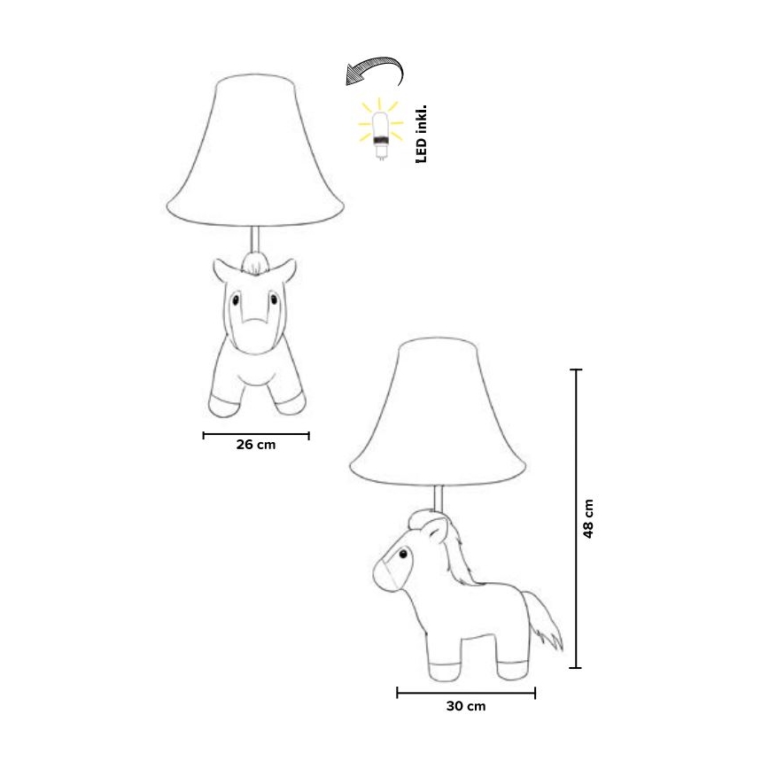 Happy Lamps - LED Detská stolná lampa ELVIS LED/5,4W/230V kôň