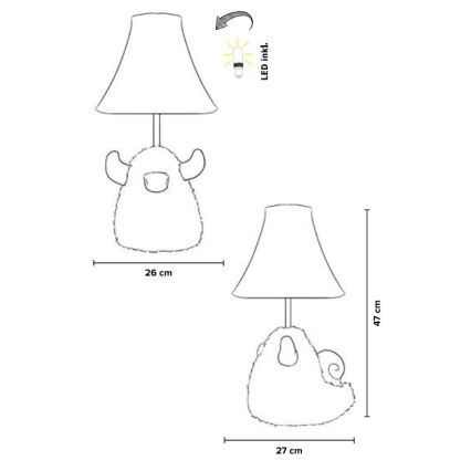 Happy Lamps - LED Detská stolná lampa HUGO LED/5,4W/230V býk