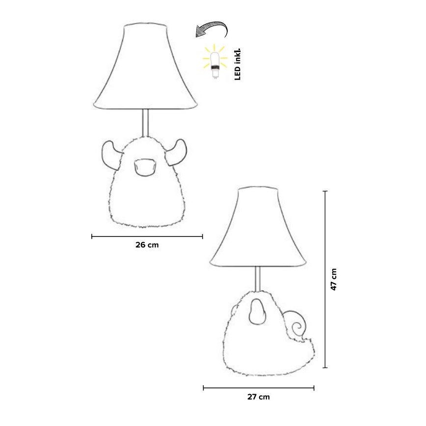 Happy Lamps - LED Detská stolná lampa HUGO LED/5,4W/230V býk