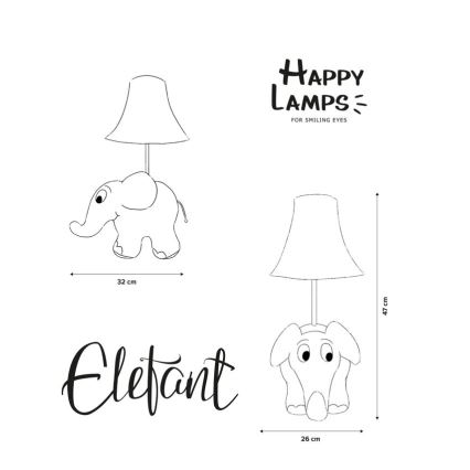 Happy Lamps - LED Detská stolná lampa SLON LED/5,4W/230V slon