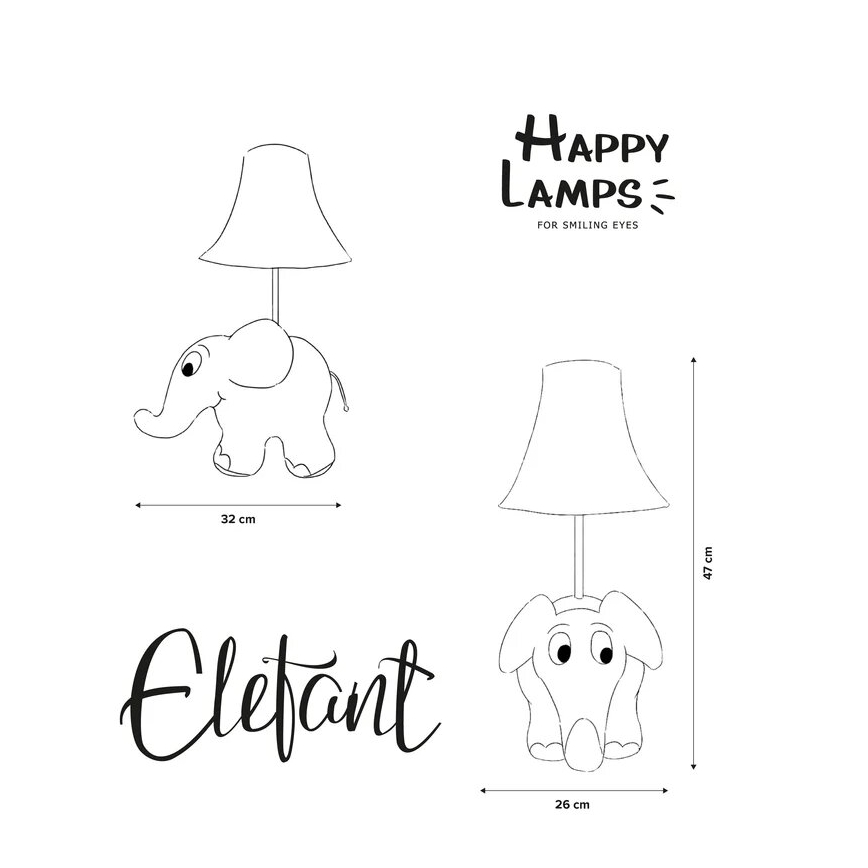 Happy Lamps - LED Detská stolná lampa SLON LED/5,4W/230V slon