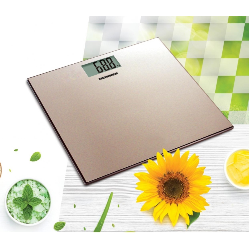 Heinner HBS-180SSGD - Digitálna osobná váha 2xAAA nerezové prevedenie