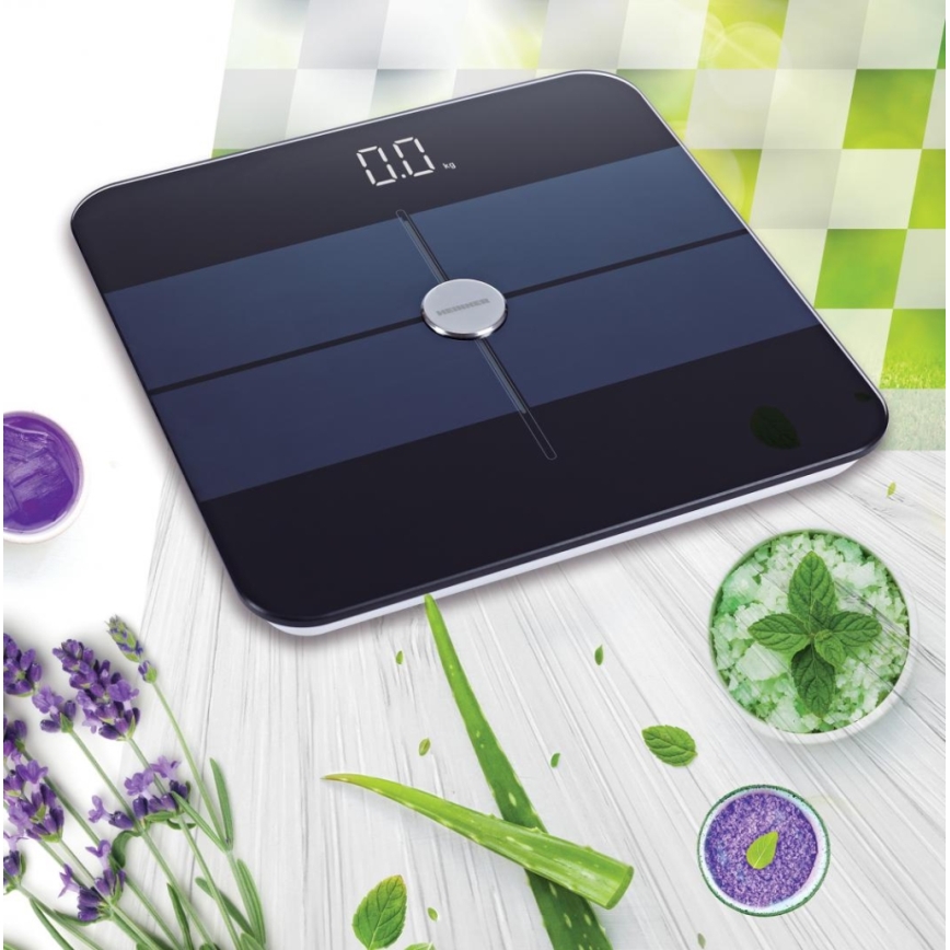 Heinner HBS-BTH180BK - Digitálna osobná váha 2xAAA čierna/modrá