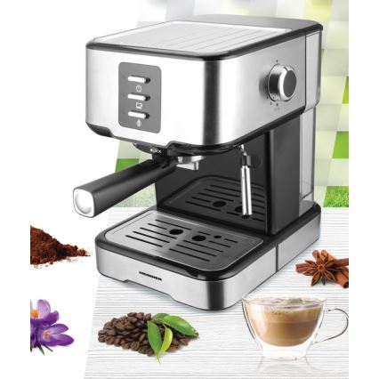 Heinner HEM-850IXBK - Pákový espresso kávovar 850W/230V nerez/čierna