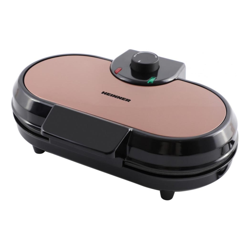 Heinner HWF-1000CR - Vaflovač 1000W/230V čierna/ružové zlato