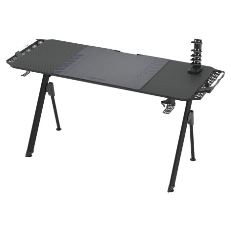 Herný stôl FALCON s LED RGB podsvietením 156x60 cm čierna