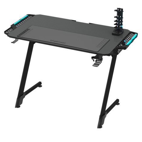 Herný stôl SNAKE s LED RGB podsvietením 100x60 cm čierna