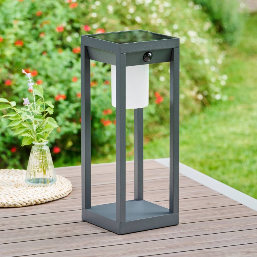 Hesperide - LED solárna lucerna s pohybovým a súmrakovým senzorom PIKY LED/3,7V 2600 mAh 40 cm IP65 antracit