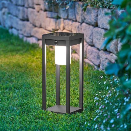 Hesperide - LED solárna lucerna s pohybovým a súmrakovým senzorom PIKY LED/3,7V 2600 mAh 40 cm IP65 antracit