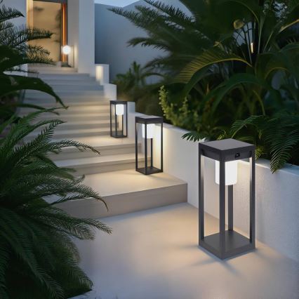 Hesperide - LED solárna lucerna s pohybovým a súmrakovým senzorom PIKY LED/3,7V 2600 mAh 40 cm IP65 antracit