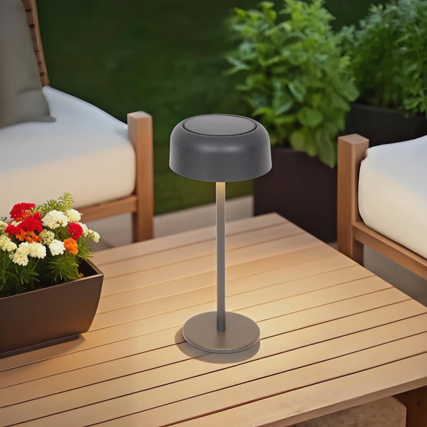 Hesperide - Solárna LED stolná lampa BOLTY LED/3,7V 2600 mAh IP65 antracit