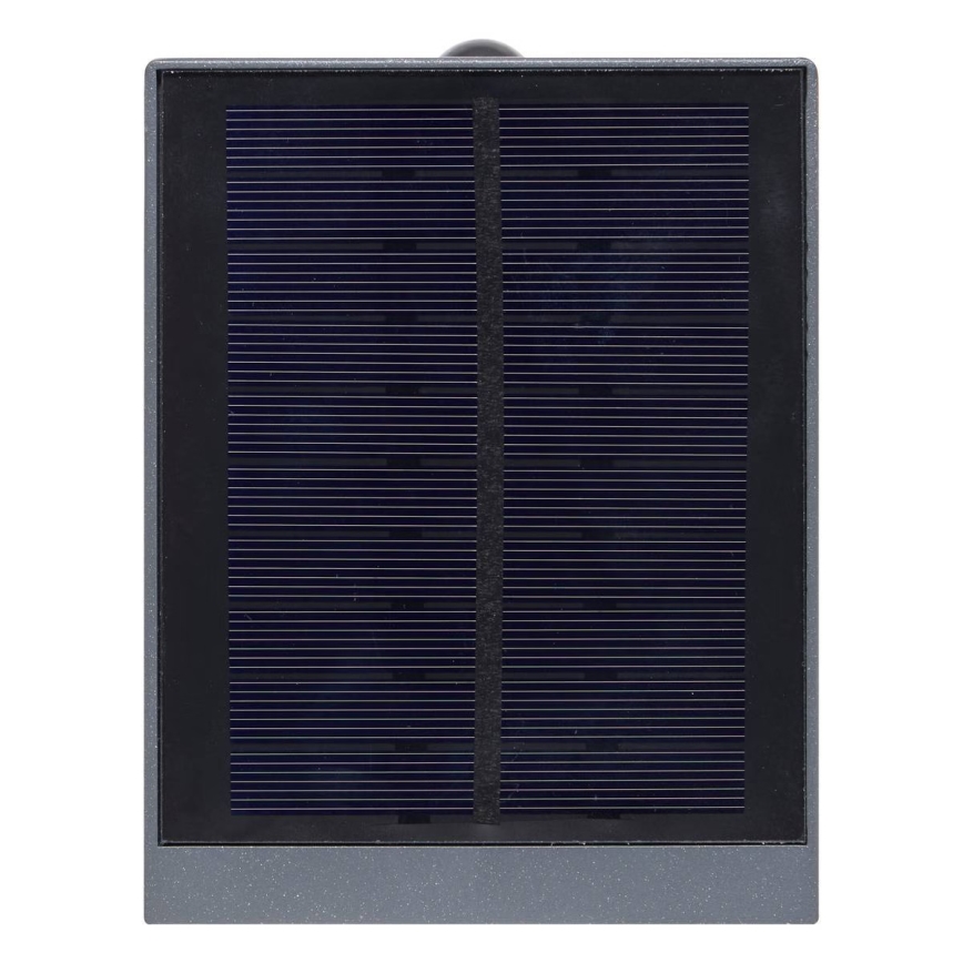 Hesperide - solárne LED nástenné svietidlo s pohybovým senzorom MULTY LED/3,7V 2600 mAh IP65 antracit