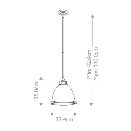 Hinkley - Luster na tyči AMELIA 1xE27/60W/230V mosadz