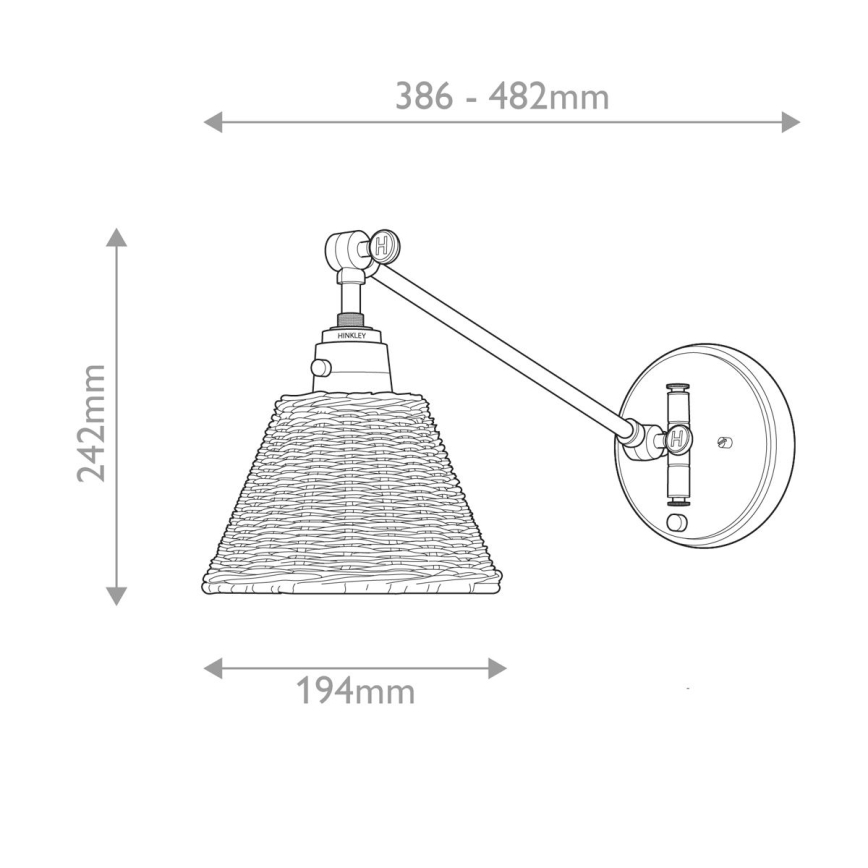 Hinkley - Bodové nástenné svietidlo ARTI 1xE27/60W/230V čierna/hnedá