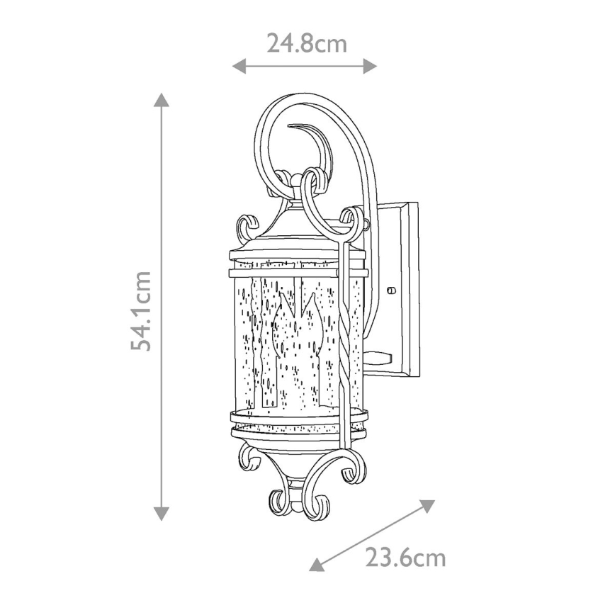 Hinkley - Vonkajšie nástenné svietidlo CASA 2xE14/40W/230V IP44