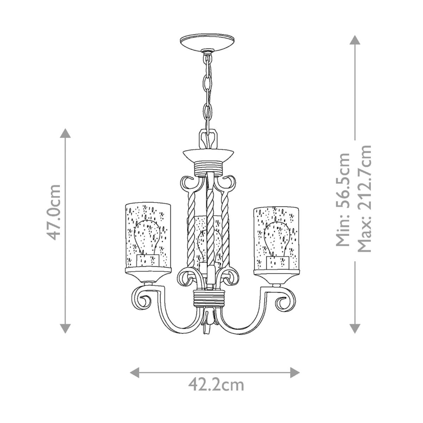 Hinkley - Luster na reťazi CASA 3xE27/60W/230V