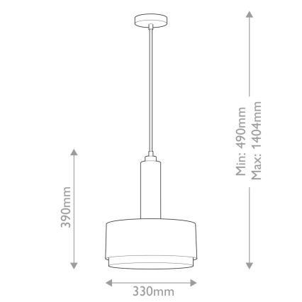 Hinkley - Luster na tyči CEDRIC 2xE27/60W/230V priemer 33 cm zlatá/čierna