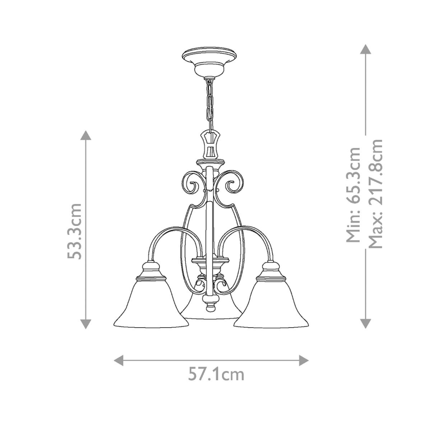 Hinkley - Luster na reťazi CELLO 3xE27/60W/230V
