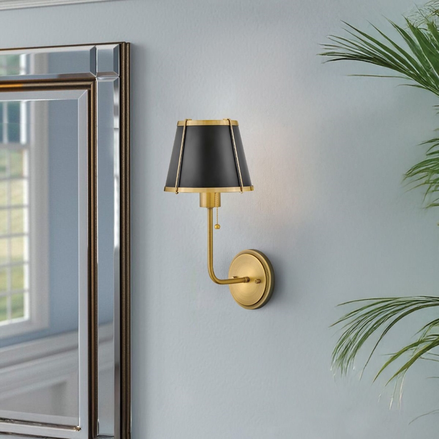Hinkley - Nástenná lampa CLARKE 1xE27/40W/230V mosadz/čierna