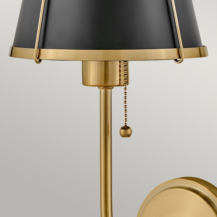 Hinkley - Nástenná lampa CLARKE 1xE27/40W/230V mosadz/čierna