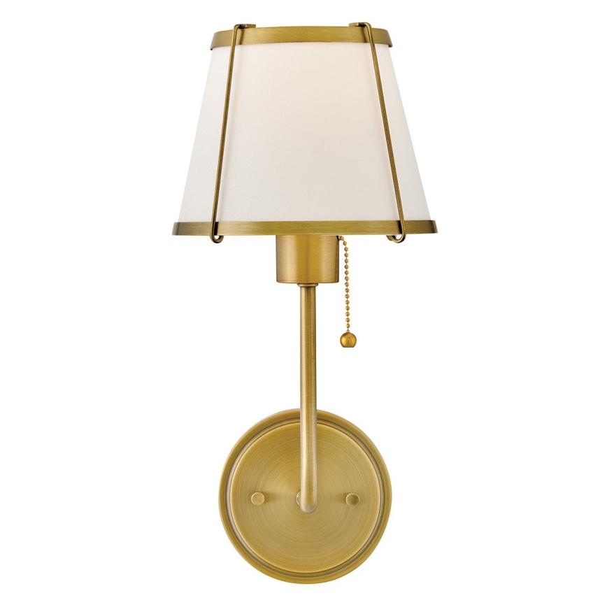 Hinkley - Nástenná lampa CLARKE 1xE27/40W/230V mosadz/biela